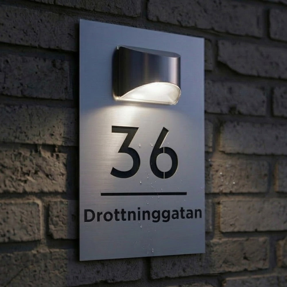 Personlig Solcellsdriven Husskylt