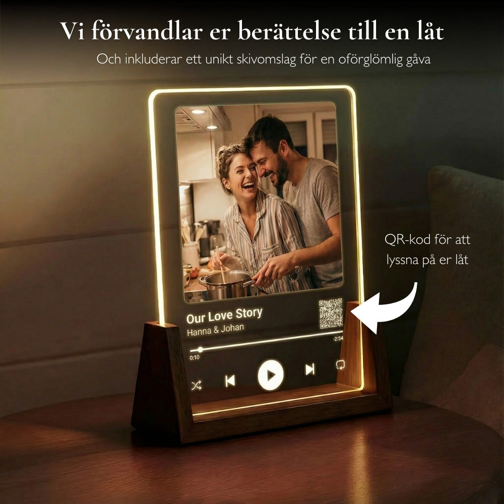 Musiktavle med personlig sang