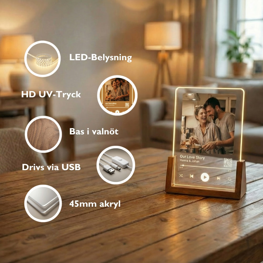 Musiktavle med personlig sang