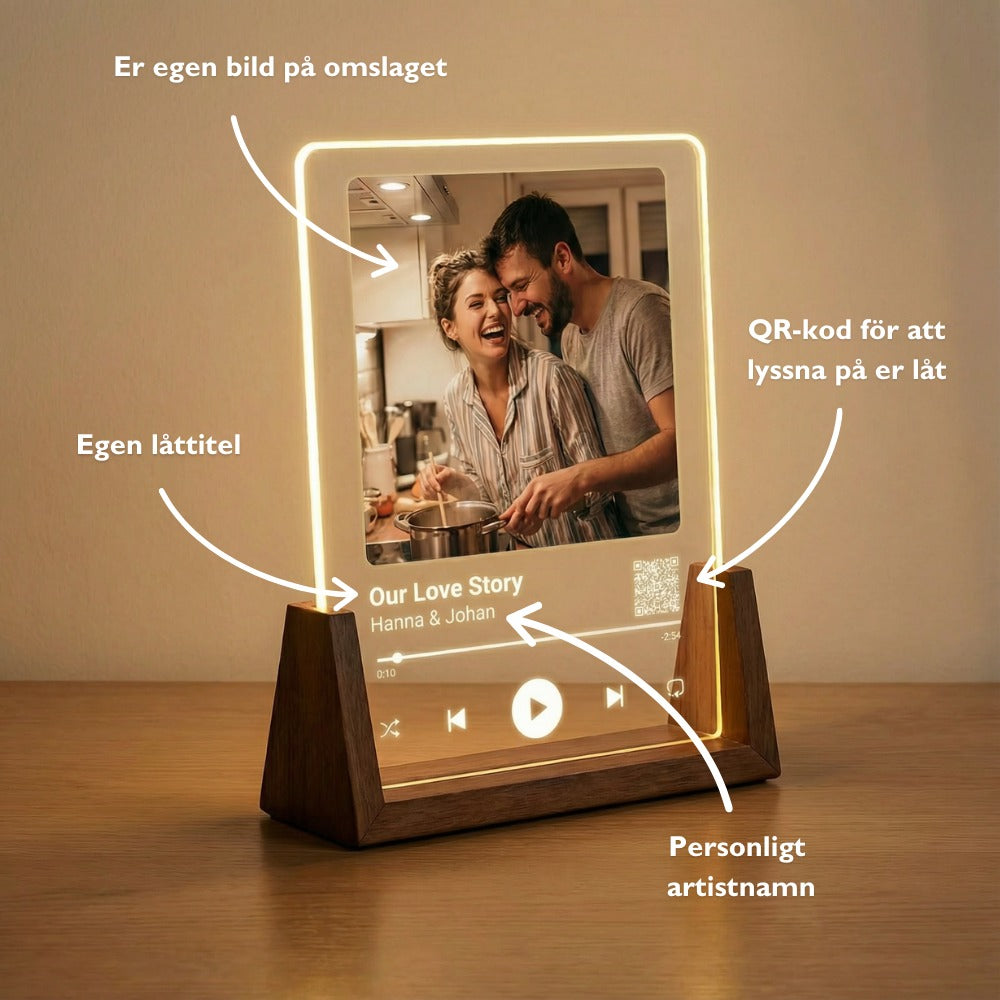 Musiktavle med personlig sang