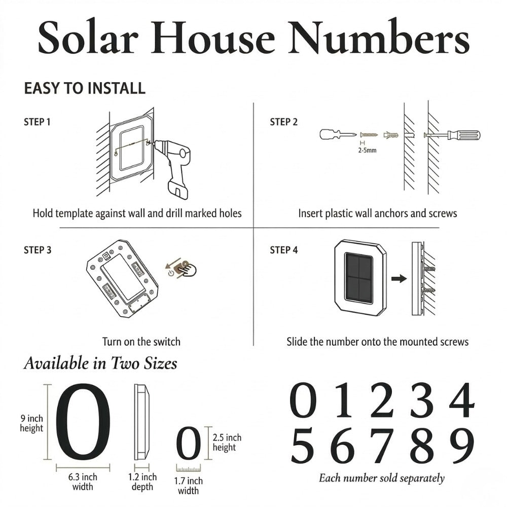 Husnummer | Belyste & solcelledrevne